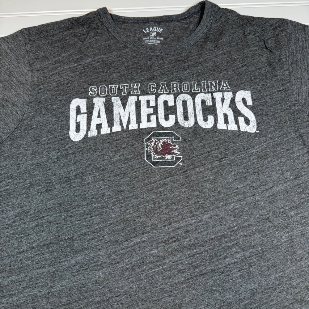League 91 South Carolina Gamecocks Mens XL T-Shirt Heather Grey NCAA Tri-Blend - Picture 4 of 5